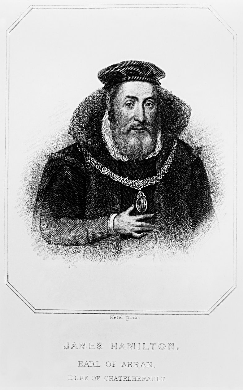 जेम्स हैमिल्टन का पोर्ट्रेट (1517-1575) &39;लॉज ब्रिटिश पोर्ट्रेट्स&39; से एरन का दूसरा अर्ल 1823 द्वारा अंग्रेजी स्कूल