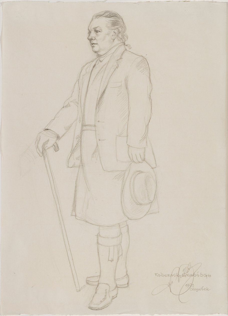 रोडरिक ग्रेडिज का चित्र, c.1987 द्वारा अंग्रेजी स्कूल