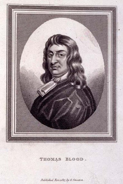 थॉमस ब्लड का पोर्ट्रेट (c.1618-80), पब। जी. स्मीटन द्वारा द्वारा अंग्रेजी स्कूल