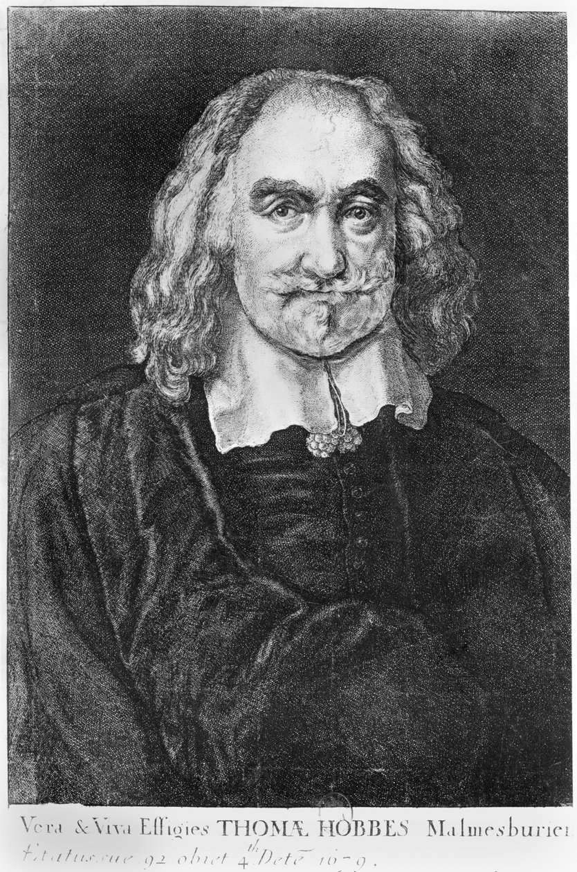 थॉमस होब्स का पोर्ट्रेट (1588-1679) द्वारा अंग्रेजी स्कूल