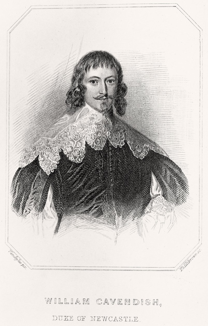 विलियम कैवेंडिश का पोर्ट्रेट, न्यूकैसल का ड्यूक, 1835 द्वारा अंग्रेजी स्कूल