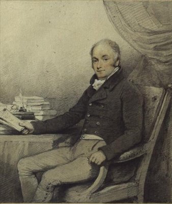 विलियम राल्फ कार्टराईट (1771-1847) का पोर्ट्रेट, एमपी, ऐनहो पार्क, नॉर्थम्पटनशायर (कागज पर पानी के रंग और पेंसिल) द्वारा अंग्रेजी स्कूल