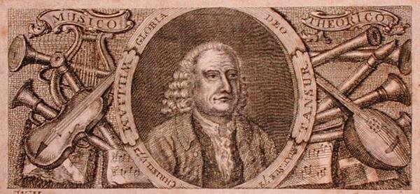 उनकी लाइब्रेरी में विलियम तानसूर (1706-83) का पोर्ट्रेट (उत्कीर्णन) द्वारा अंग्रेजी स्कूल