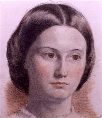 एक युवा महिला के चेहरे का चित्र, c.1840 (कागज पर रंगीन चाक) द्वारा अंग्रेजी स्कूल