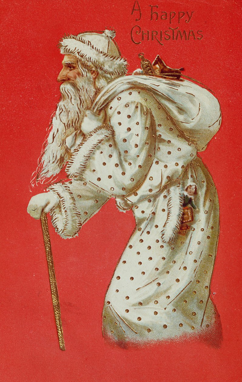 पिता क्रिसमस का चित्रण पोस्टकार्ड, c.1900 द्वारा अंग्रेजी स्कूल
