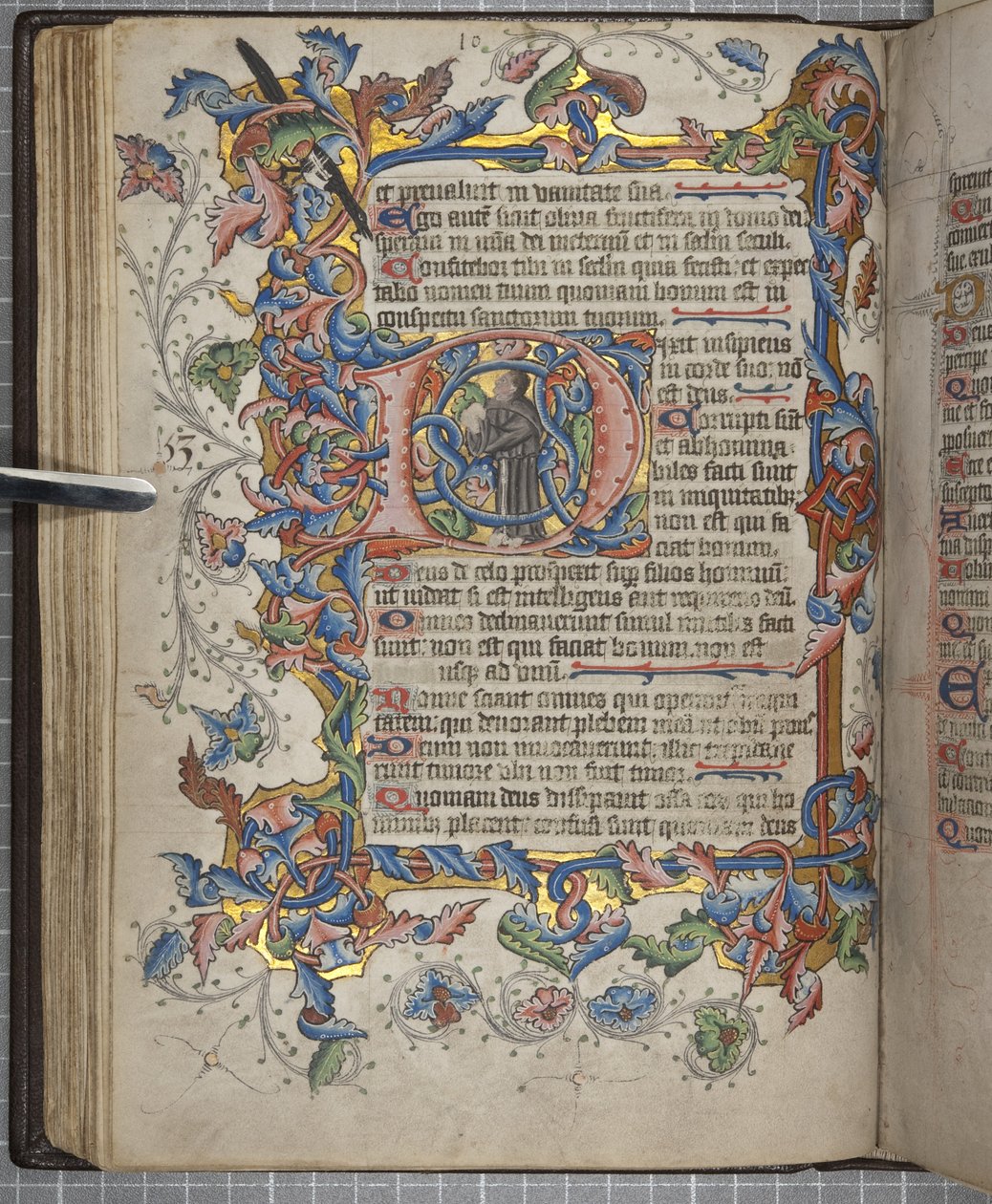 सारम उपयोग कैलेंडर के साथ साल्टर, फोल 40 वर्सो, c.1425-75 (वेल्लम पर स्याही, पेंट और सोना) द्वारा अंग्रेजी स्कूल