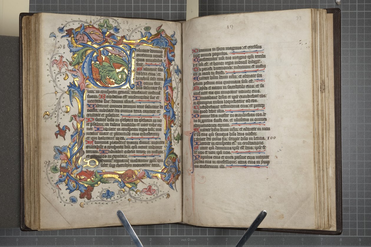 सरम के साथ Psalter कैलेंडर का उपयोग करें, फ़ॉल्स 72 वर्सो फोल 73 रेक्टो, c.1425-75 (स्याही, पेंट और सोने पर वेल्लम) द्वारा अंग्रेजी स्कूल