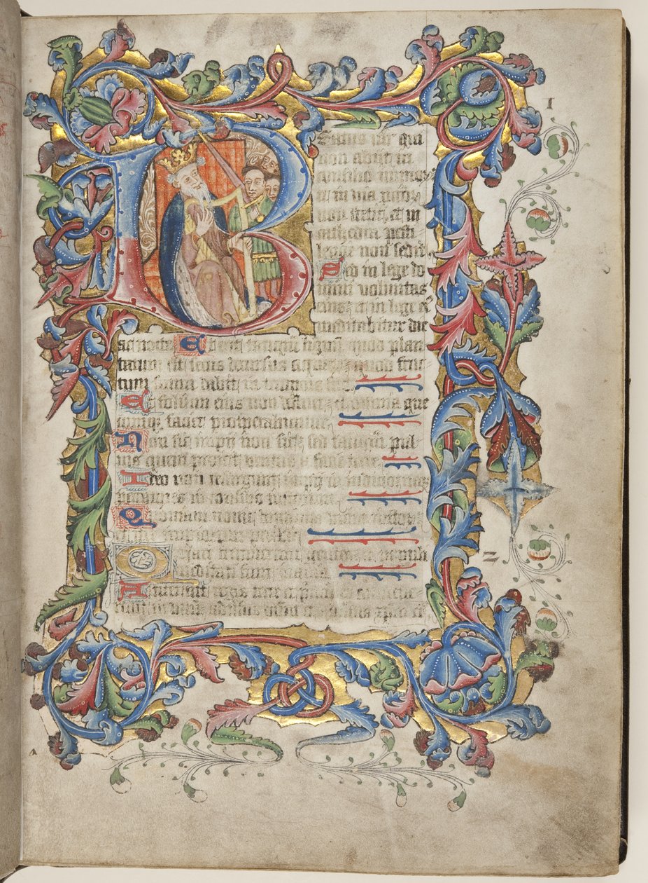 सारम उपयोग कैलेंडर के साथ साल्टर, c.1425-75 (वेल्लम पर स्याही, पेंट और सोना) द्वारा अंग्रेजी स्कूल