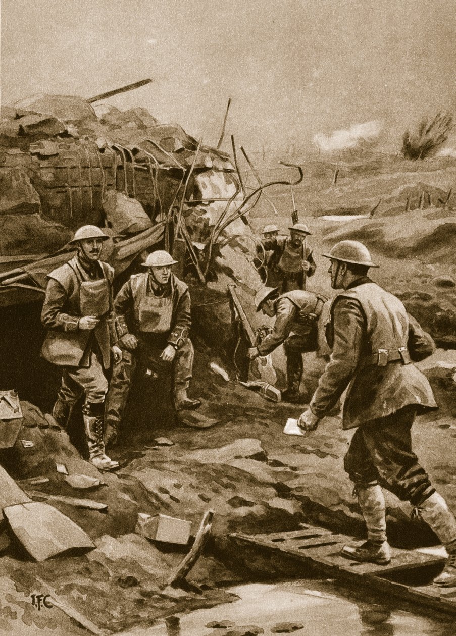 फ्रंट लाइन, 1914-19 में ऑर्डर देने वाले धावक द्वारा अंग्रेजी स्कूल