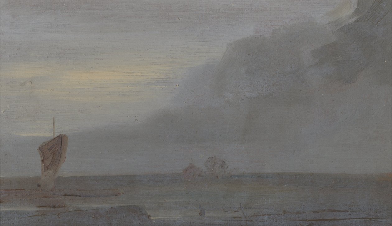 नावों के साथ छींटे: शाम, पहले जेएमडब्ल्यू टर्नर (1775-1851) को जिम्मेदार ठहराया और साथ ही पीटर डे विन्ट (1784-1849), 1810-20 (कागज पर तेल) द्वारा अंग्रेजी स्कूल