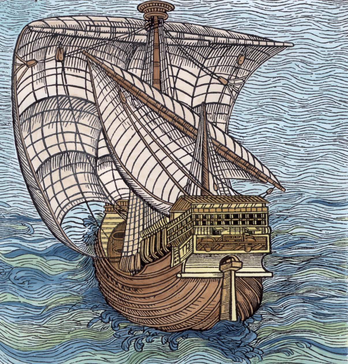 Ship द नैरेटिव ए क्रिटिकल हिस्ट्री ऑफ अमेरिका ’से कोलंबस टाइम का जहाज, जस्टिंग विंसर, लंदन, 1886 (बाद में रंगमंडल) द्वारा संपादित द्वारा अंग्रेजी स्कूल