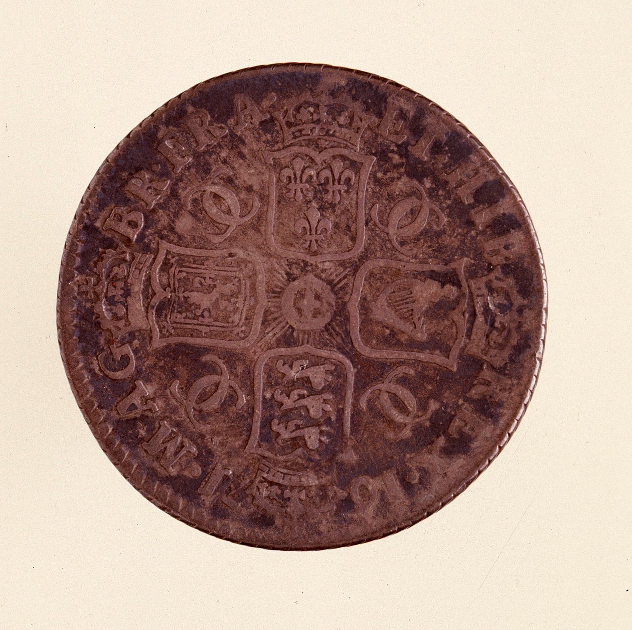 सिल्वर इंग्लिश ग्रोसचेन, इंग्लैंड के राजा चार्ल्स द्वितीय का शासनकाल (1630-1685) 1671। डायम। 2,4 सेमी नेपल्स, संग्रहालय पुरातत्व द्वारा अंग्रेजी स्कूल