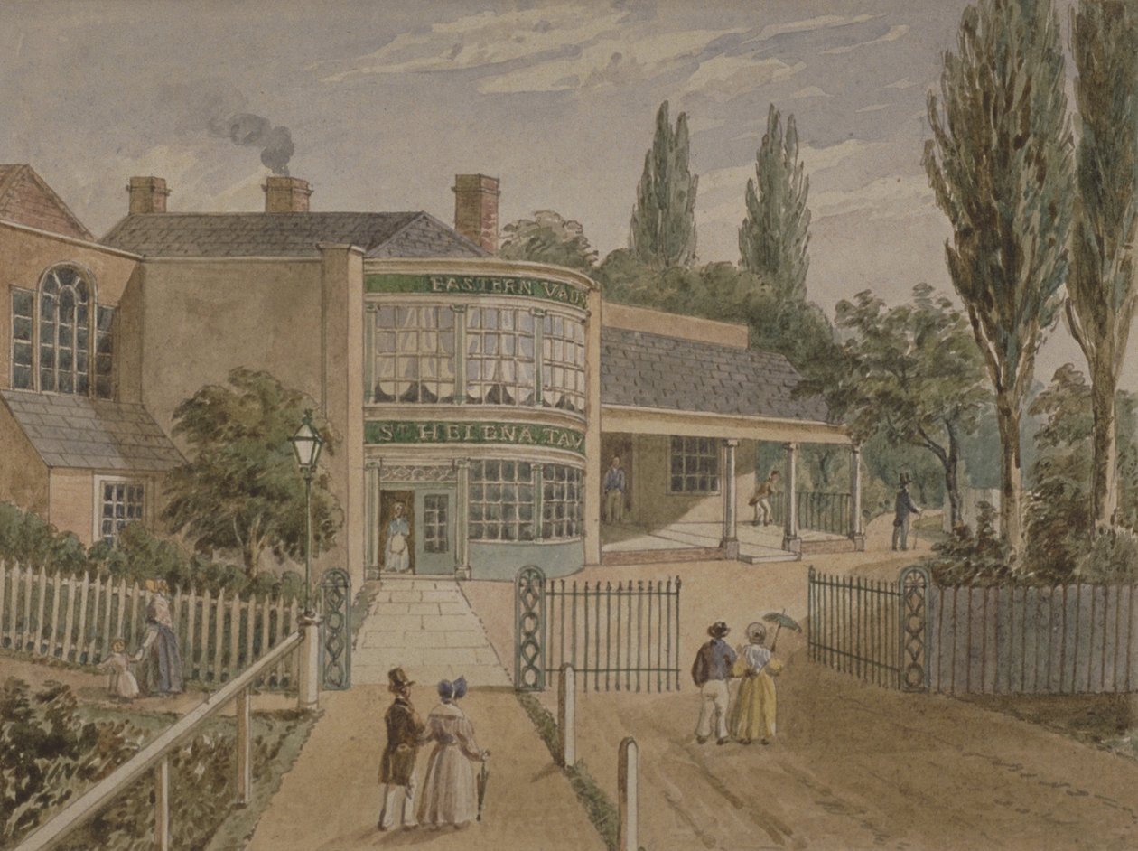 सेंट हेलेना चाय-बागान, लोअर रोड, रोथारहिते, c.1860 (कागज पर wc) द्वारा अंग्रेजी स्कूल