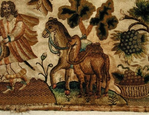 बाइबिल के दृश्य को दर्शाने वाला स्टंपवर्क, c.1650 (विवरण) द्वारा अंग्रेजी स्कूल