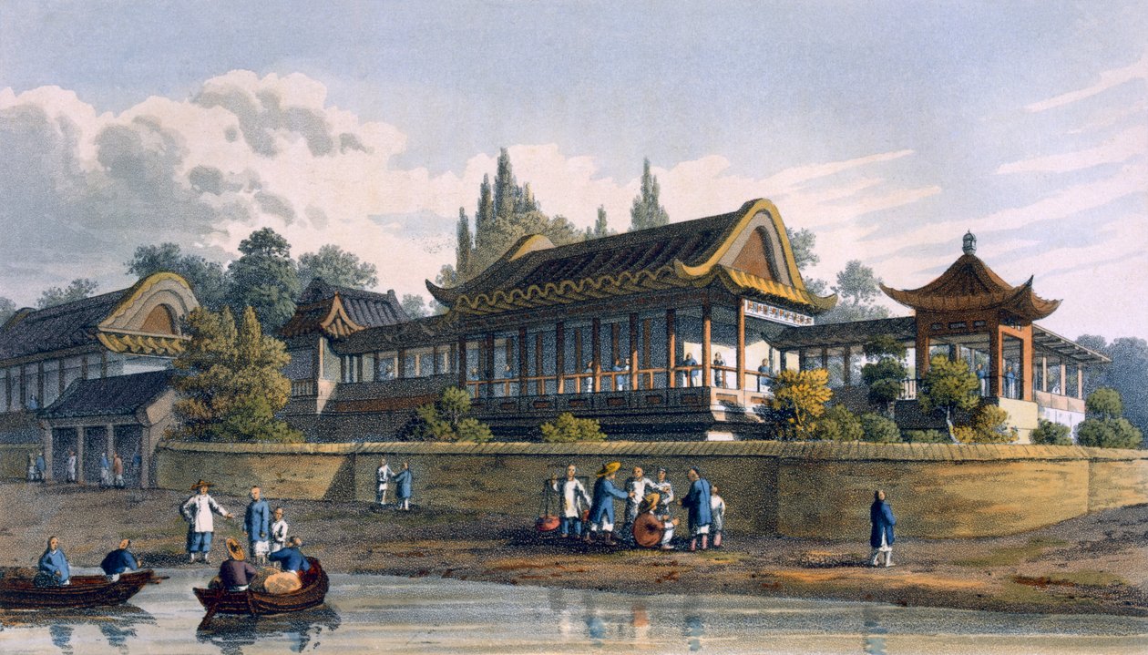 1817 के टीएन-सिंग शहर के सामने, सम्राट का समर पैलेस द्वारा अंग्रेजी स्कूल