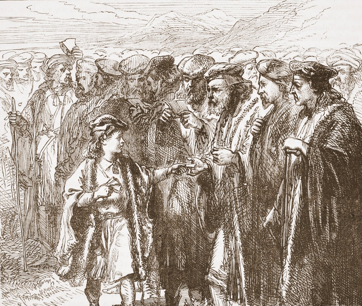 एक पादरी का चयन करते हुए, जेम्स एइटकेन वायली (1808-1890), पब द्वारा द हिस्ट्री ऑफ़ प्रोटेस्टेंटिज़्म का चित्रण। 1878 द्वारा अंग्रेजी स्कूल