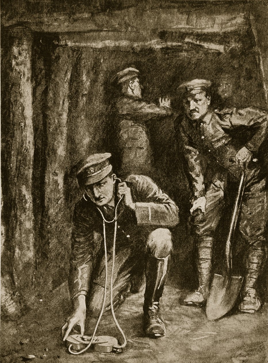 ट्रेंच माइनिंग ऑपरेशंस में टेन्स मोमेंट, 1914-19 द्वारा अंग्रेजी स्कूल