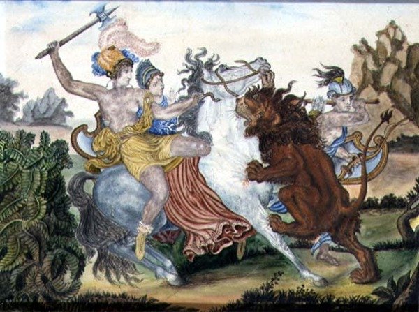 अमेज़ॅन, c.1830 (कागज पर गौचे) द्वारा अंग्रेजी स्कूल