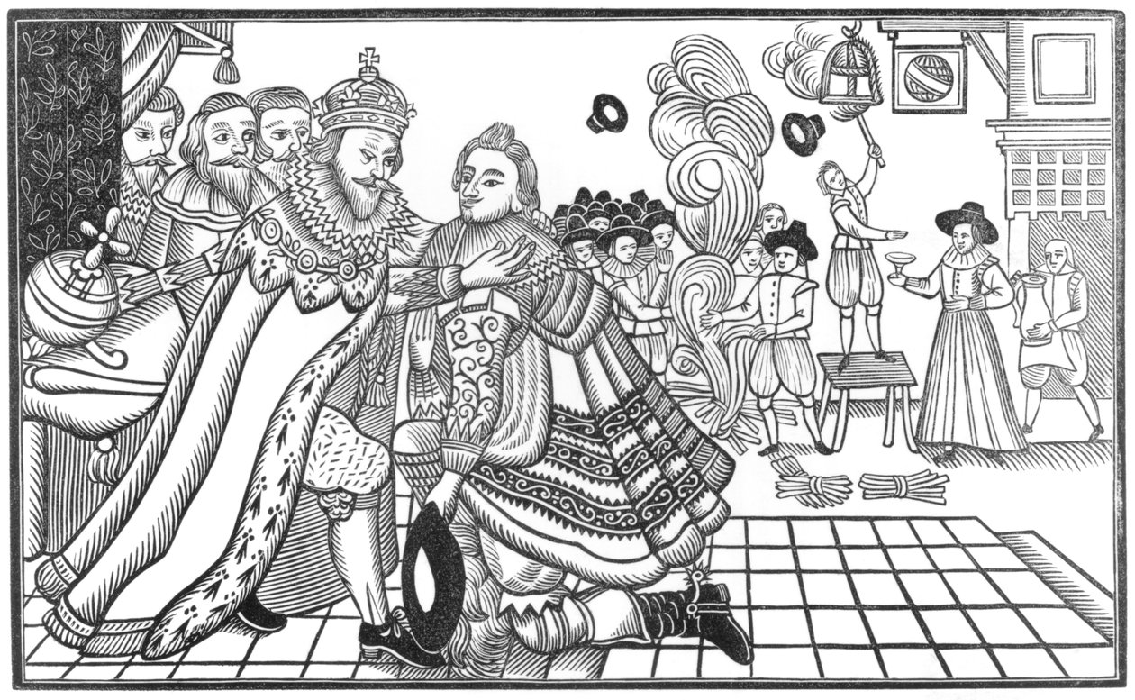 स्पेनिश कोर्ट में महामहिम चार्ल्स (1600-49) प्रिंस ऑफ वेल्स का आगमन, 1623 द्वारा अंग्रेजी स्कूल