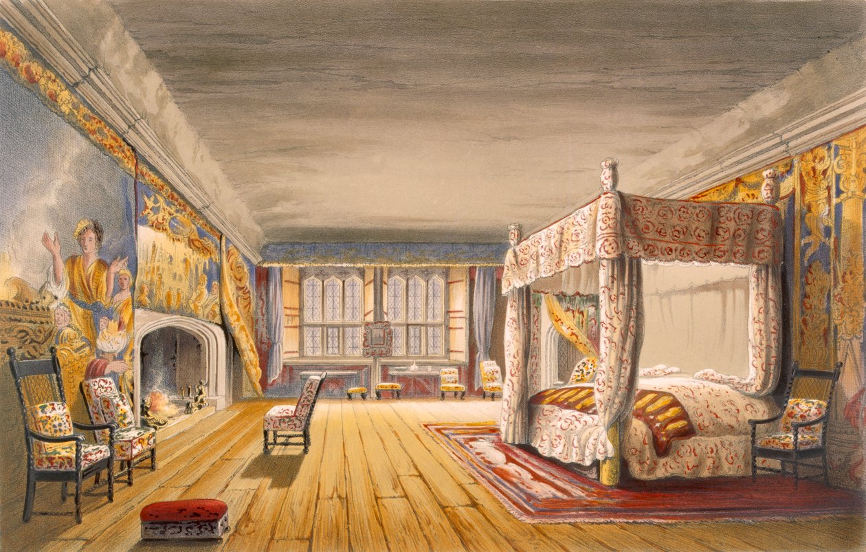 द बेस्ट बेडरूम, कोटल हाउस, c.1830-40 द्वारा अंग्रेजी स्कूल
