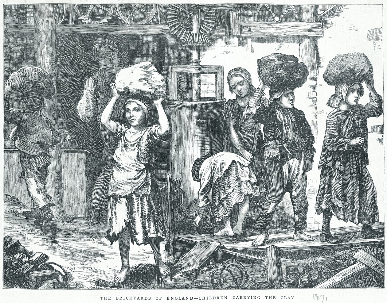 इंग्लैंड के ब्रिकार्ड्स, मिट्टी के बच्चे, 1871 द्वारा अंग्रेजी स्कूल