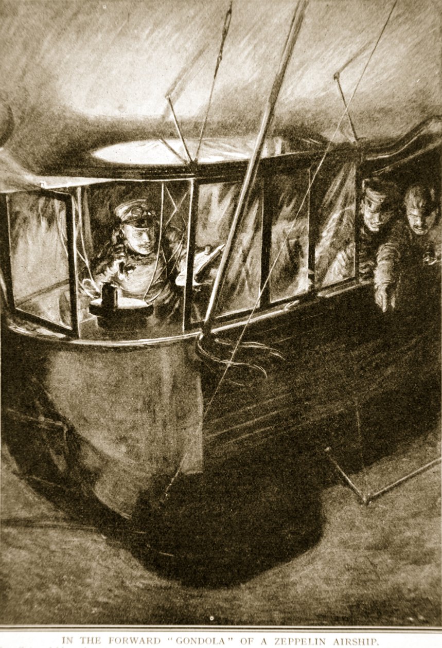 ज़ेपेलिन हवाई पोत का फारवर्ड गोंडोला, 1914-19 द्वारा अंग्रेजी स्कूल