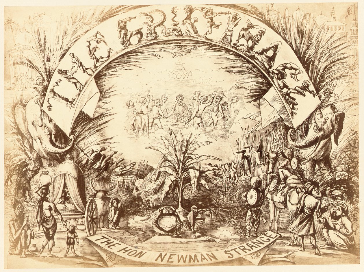 ग्रिफिनज, माननीय। न्यूमैन स्ट्रेंज, द दिल्ली स्केचबुक का पेज, 1850-54 द्वारा अंग्रेजी स्कूल