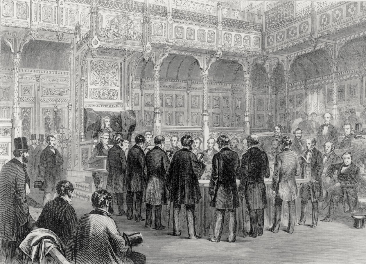 1857 में हाउस ऑफ कॉमन्स: शपथ ग्रहण सदस्य द्वारा अंग्रेजी स्कूल