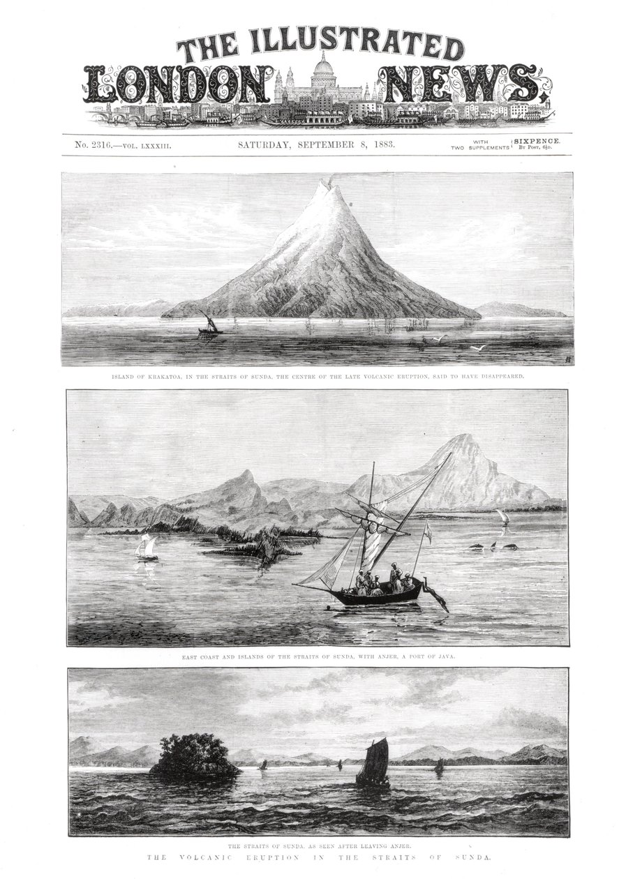 8 सितंबर 1883 को द इलस्ट्रेटेड लंदन न्यूज़ का फ्रंट कवर ऑफ़ द क्राकोटा द्वारा अंग्रेजी स्कूल