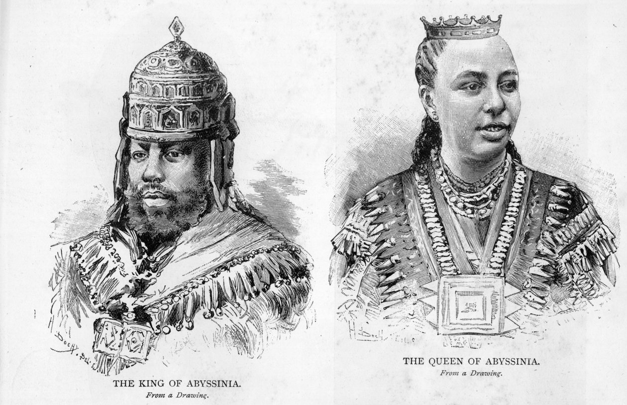 एबिसिनिया के राजा और रानी, 1893 द्वारा अंग्रेजी स्कूल