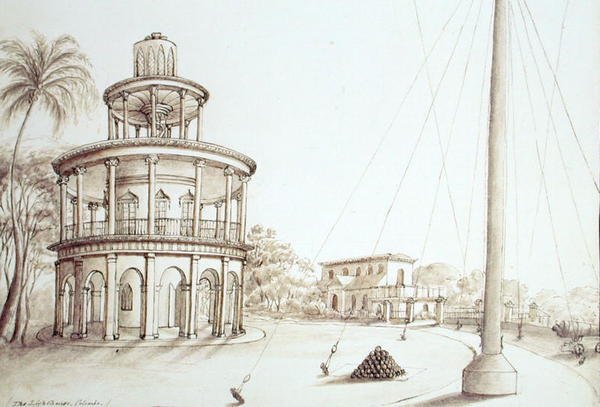 कैंडी में लाइटहाउस (कागज पर कलम और स्याही) द्वारा अंग्रेजी स्कूल