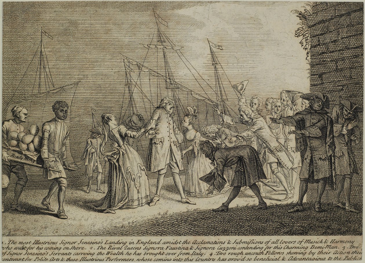 इंग्लैंड में सबसे शानदार हस्ताक्षरकर्ता सेनसिनो लैंडिंग, c.1726 द्वारा अंग्रेजी स्कूल