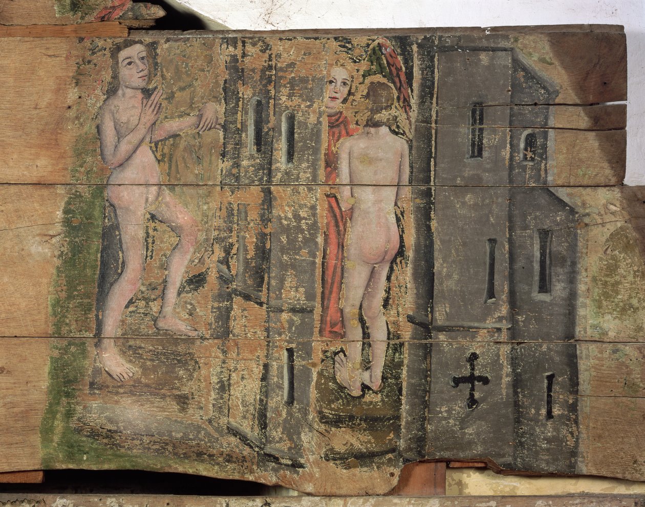 वेनस्टन डूम से स्वर्ग में नैरो गेट, c.1500-20 (चित्रित लकड़ी) द्वारा अंग्रेजी स्कूल