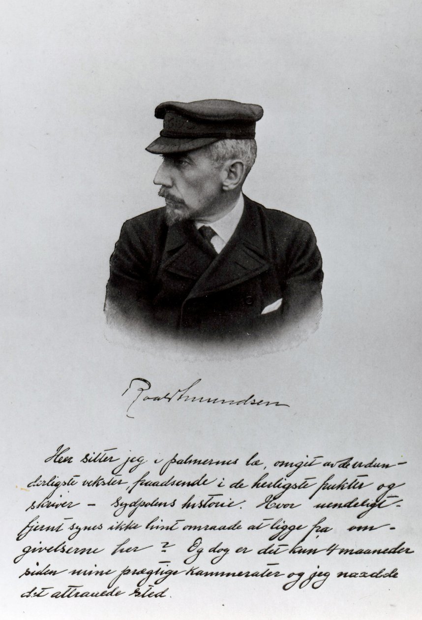 Roald Amundsens पांडुलिपि का उद्घाटन पृष्ठ द्वारा अंग्रेजी स्कूल