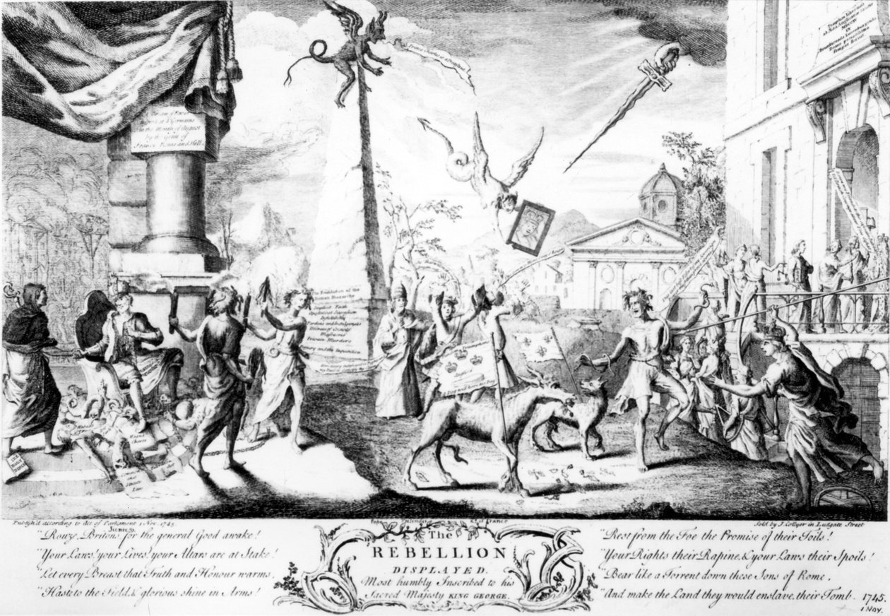 विद्रोह प्रदर्शित, 1745 द्वारा अंग्रेजी स्कूल