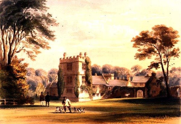 द वेस्टर्न टॉवर, कोटेहेल हाउस, c.1830-40 (कलर लिथो) द्वारा अंग्रेजी स्कूल