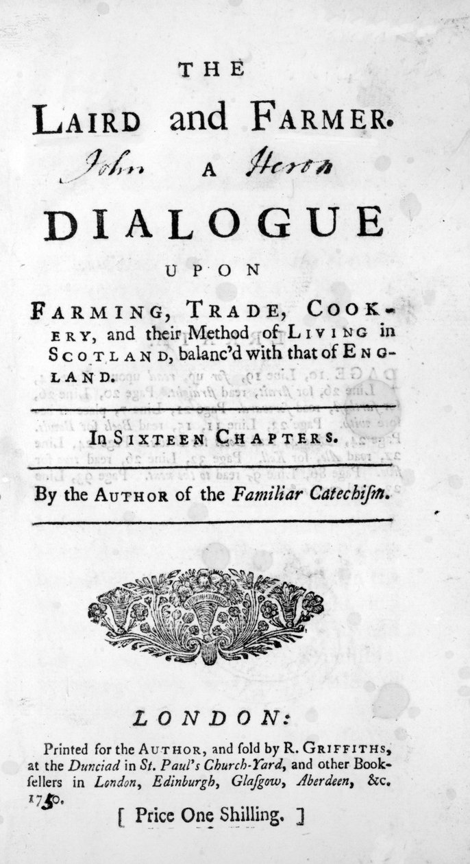 द पेज ऑफ़ द लेयर्ड एंड फार्मर फॉर द लेखक ऑफ़ द फिमेट कैटेचिज़्म, 1750 प्रकाशित द्वारा अंग्रेजी स्कूल