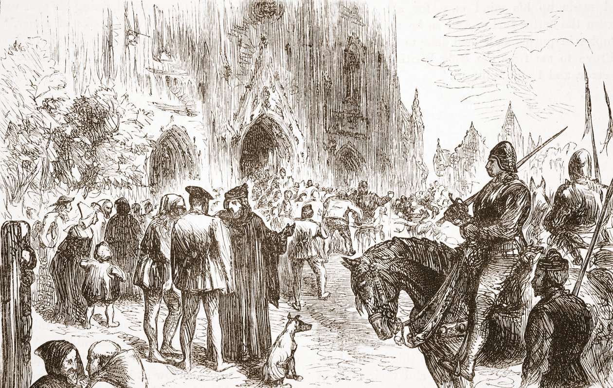 ट्रायल ऑफ जेरोम: सजा का इंतजार, जेम्स एइटकेन वायली (1808-1890), पब द्वारा प्रोटेस्टेंटिज्म के इतिहास का चित्रण 1878 द्वारा अंग्रेजी स्कूल