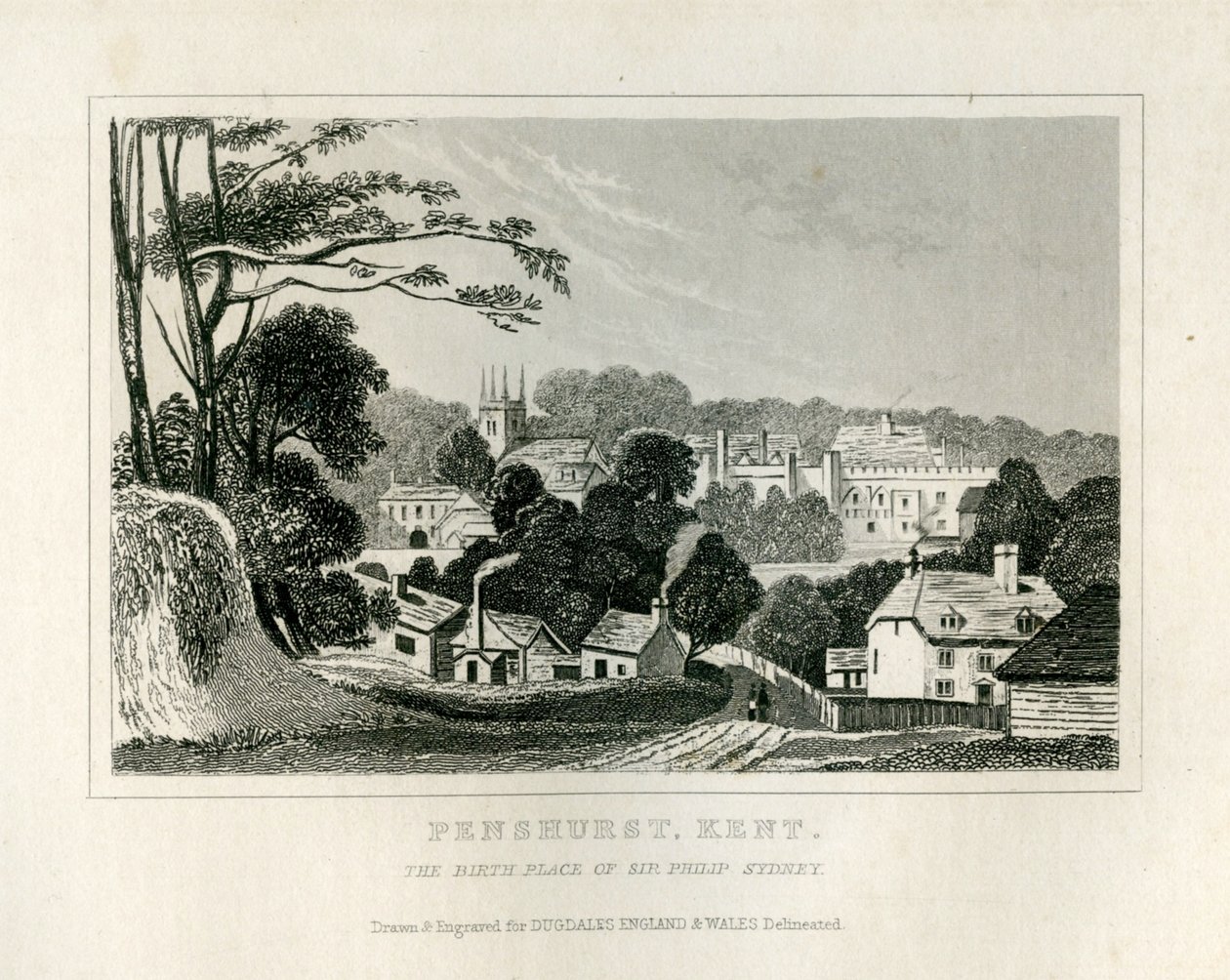 पेंसहर्स्ट का दृश्य, केंट, c.1840 द्वारा अंग्रेजी स्कूल