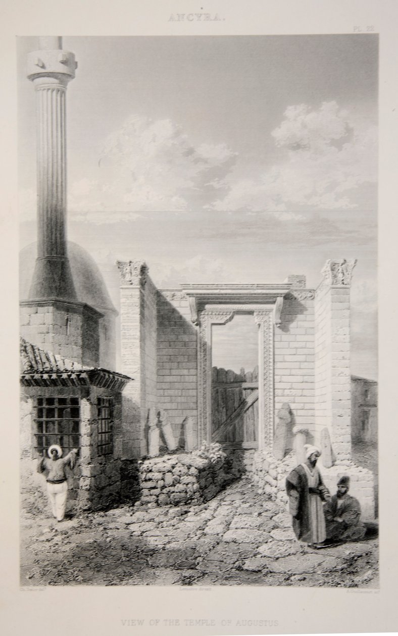 ऑगस्टस के मंदिर का दृश्य, पब। 1863 लिथोग्राफ। द्वारा अंग्रेजी स्कूल