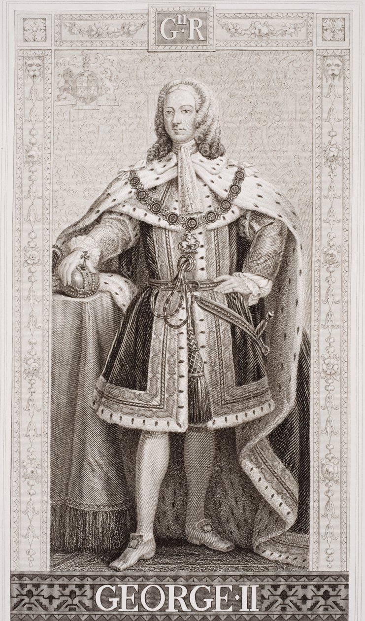 जॉर्ज II (1683-1760) `अंग्रेजी और स्कॉटिश इतिहास &39;वॉल्यूम II के चित्र द्वारा हनोक सीमेन