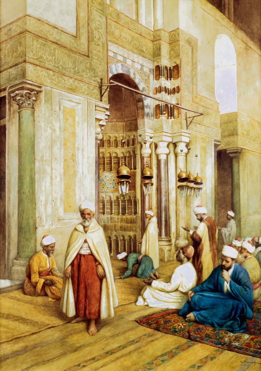 एक मस्जिद में उपासक, c1868-1938 द्वारा एनरिको तारेंघी