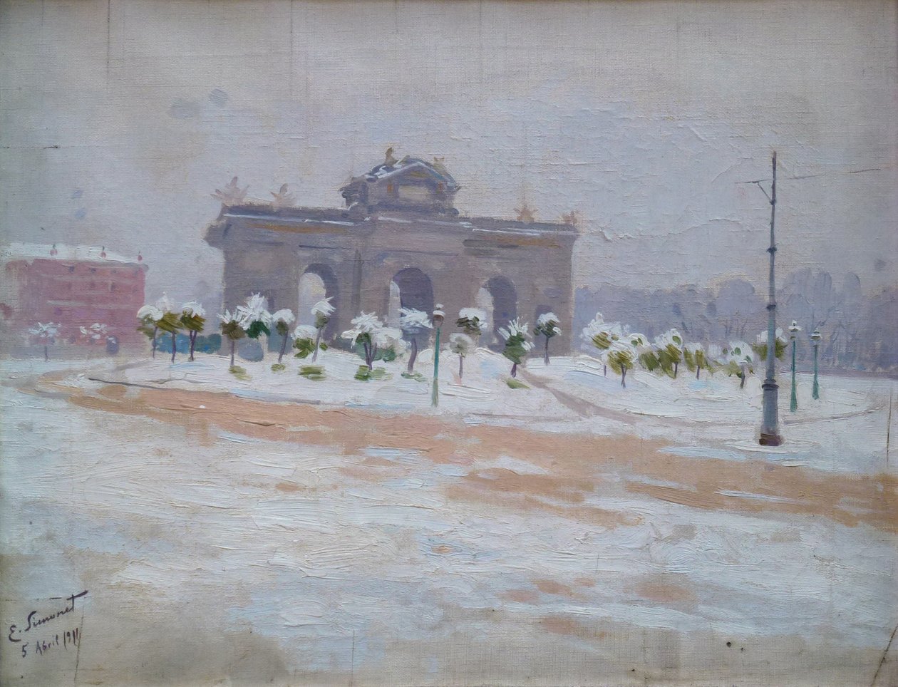 Puerta de Alcala nevadaSnow ने Puerta de Alcala को कवर किया द्वारा एनरिक सिमोनेट