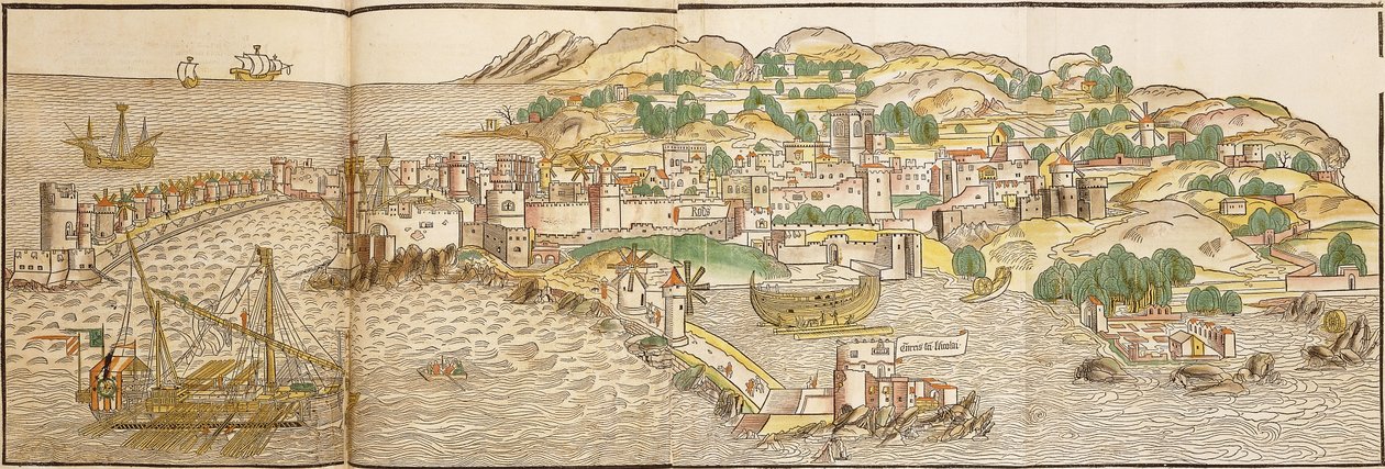 रोड्स का विहंगम दृश्य, 1486 द्वारा एरहार्ड रेउविच