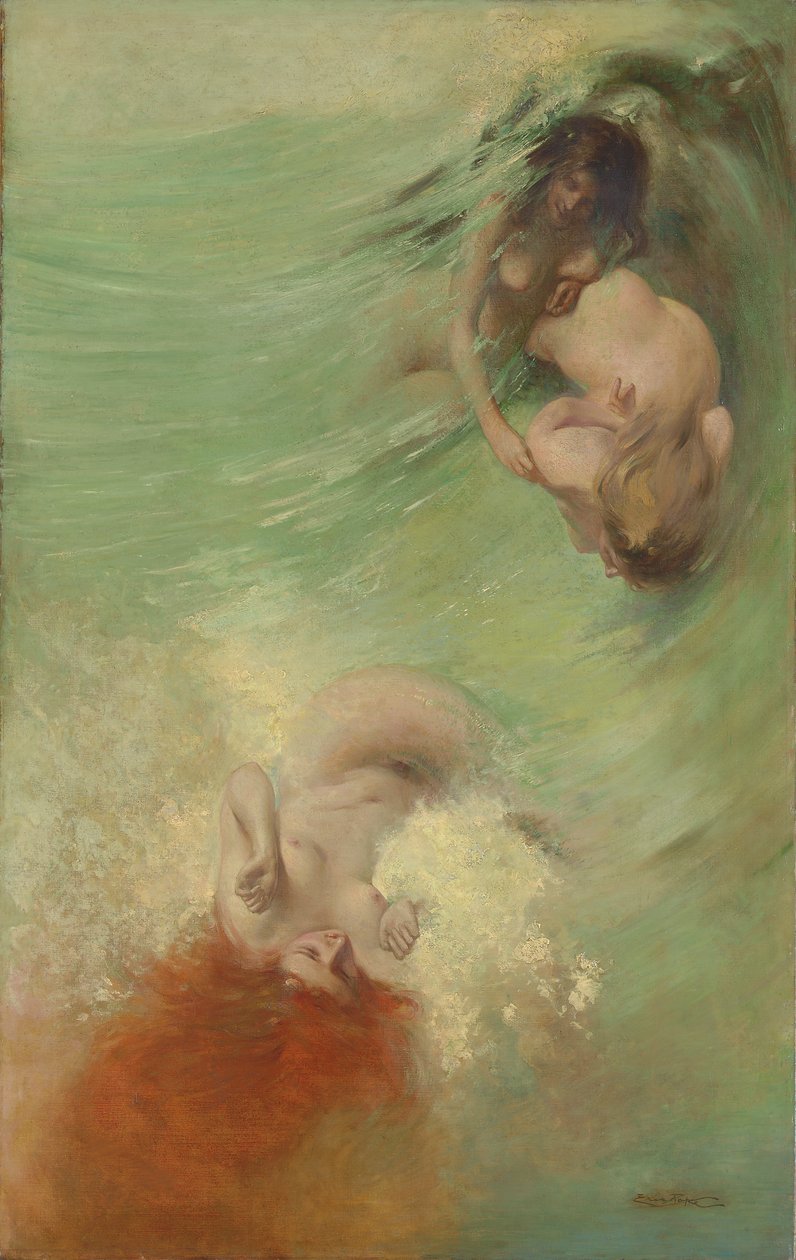 Mermaids और सागर निम्फ (कैनवास पर तेल) द्वारा एरिक पप
