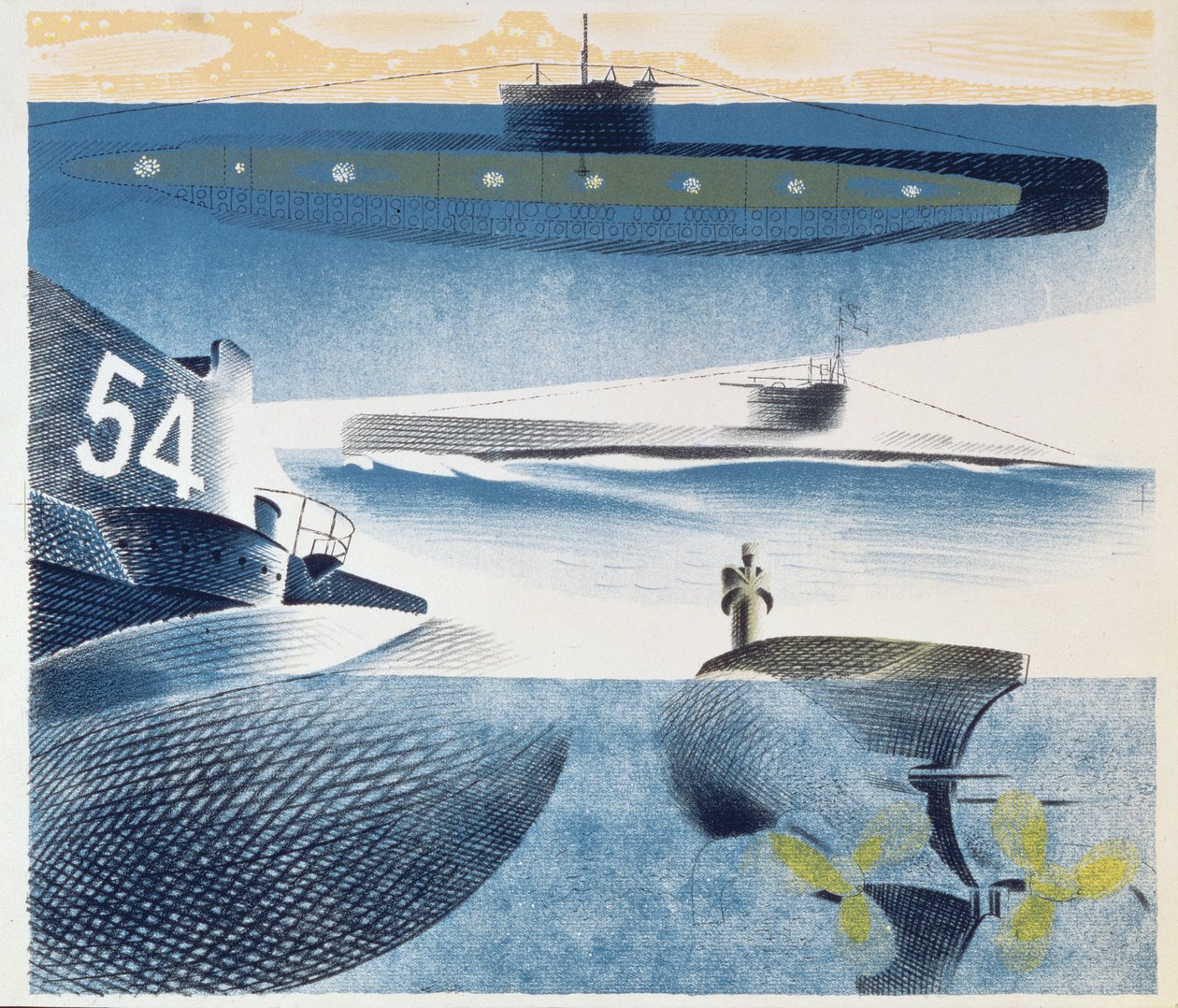 1941 में पनडुब्बियों के विभिन्न पहलू द्वारा एरिक Ravilious