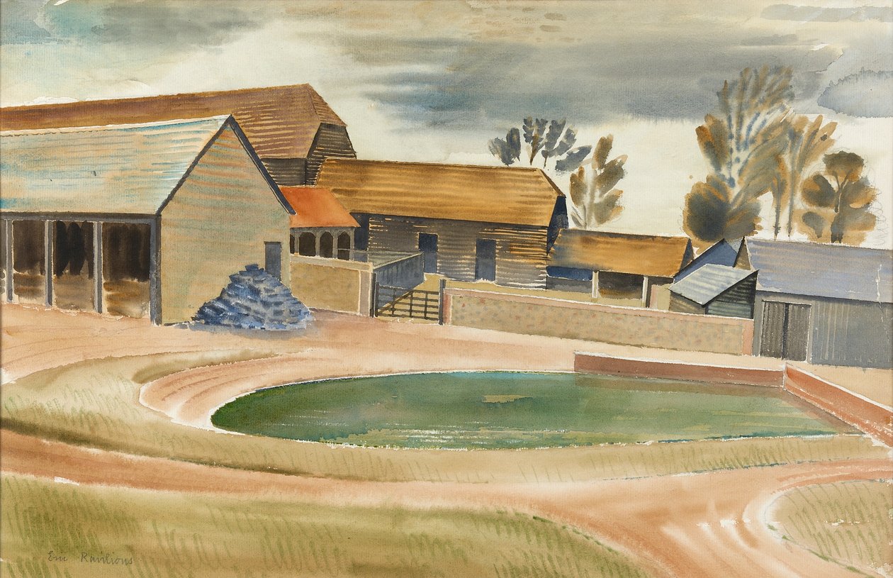 फार्मयार्ड (wc कागज पर) द्वारा एरिक Ravilious