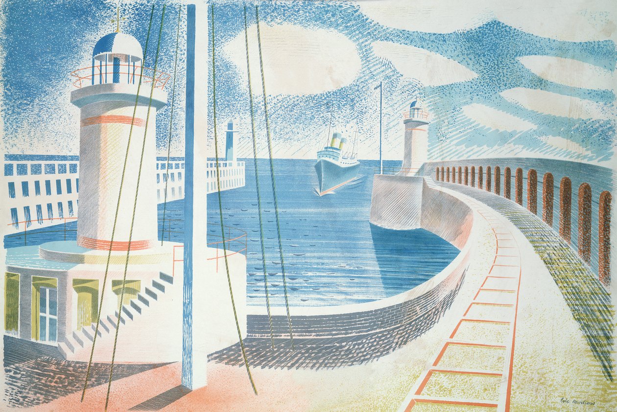 न्यूहेवन हार्बर द्वारा एरिक Ravilious