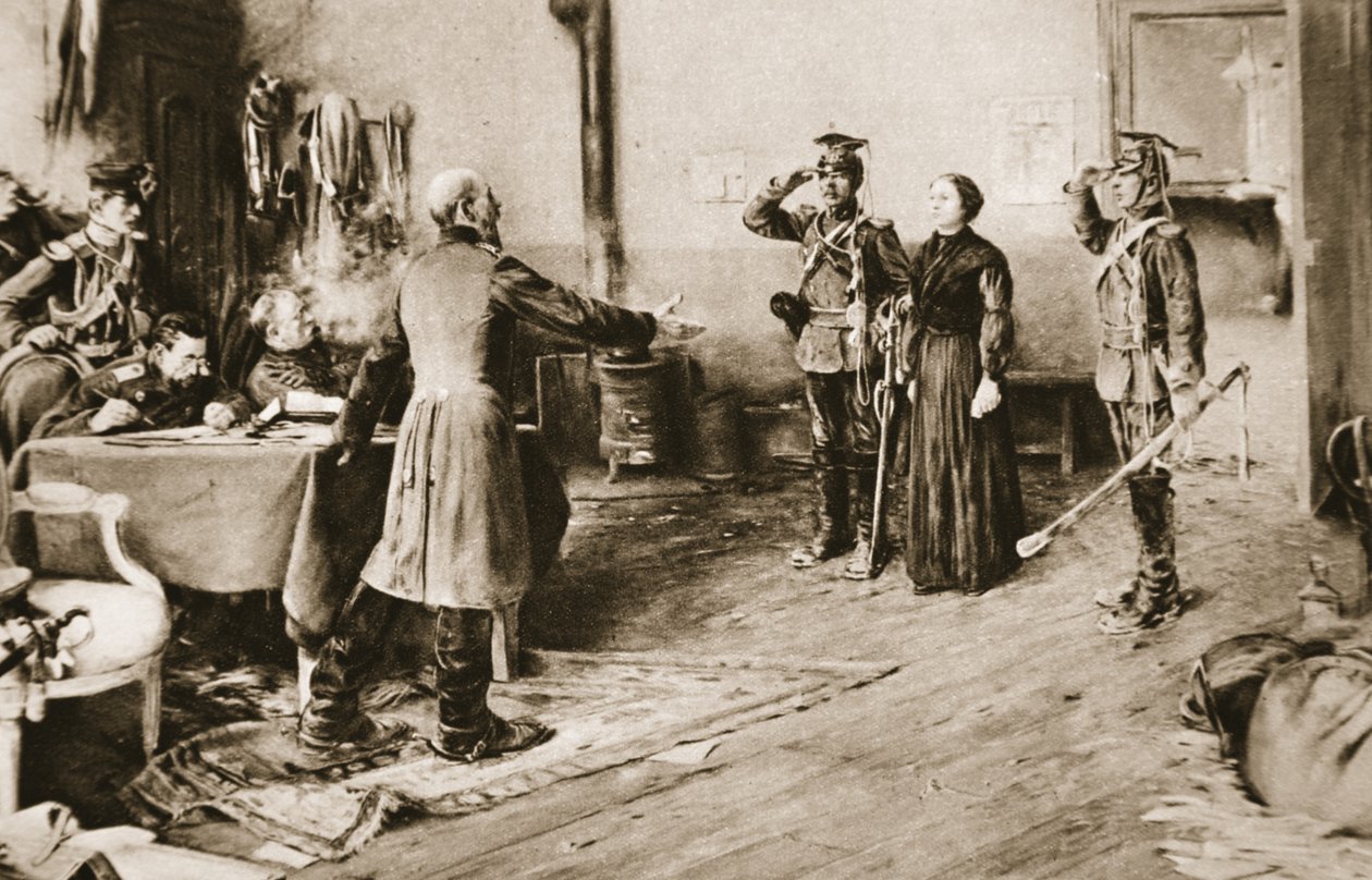 जूलियट डोडू को 1870 में &39;द इलस्ट्रेटेड वॉर न्यूज&39;, 1914 से प्रशिया के राजकुमार फ्रेडरिक चार्ल्स द्वारा उनकी महान बहादुरी के लिए क्षमा किया जाता है। द्वारा अर्नेस्ट डेलहाये