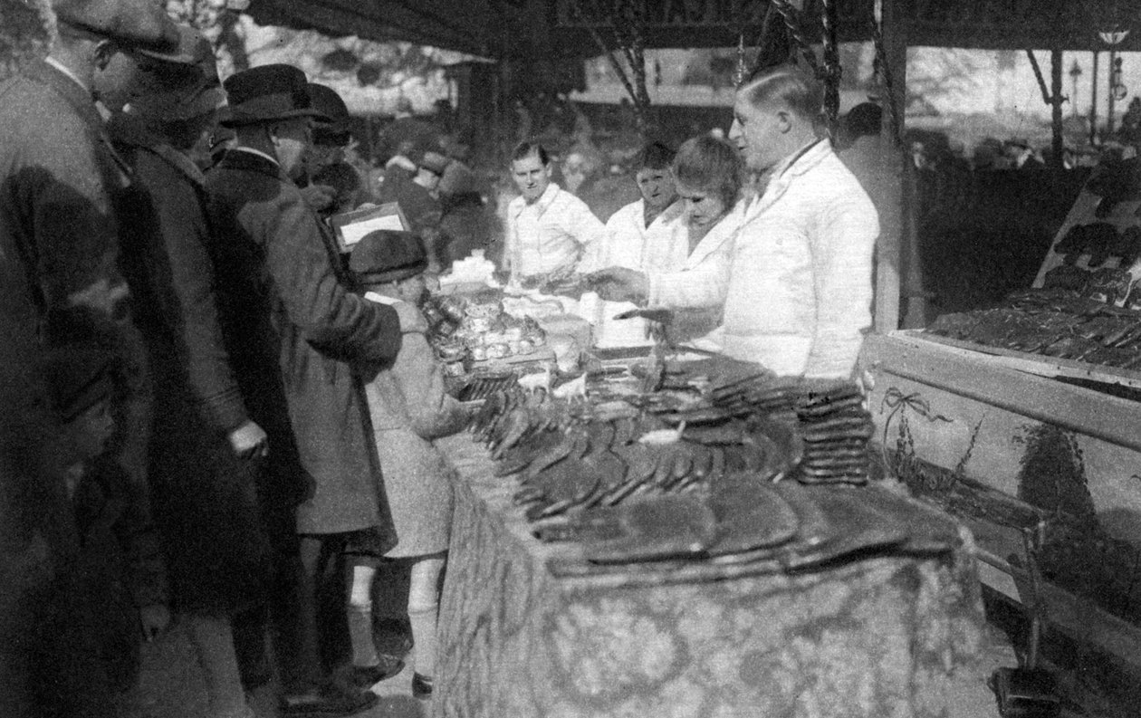 जिंजरब्रेड विक्रेता, पेरिस, 1931 द्वारा अर्नेस्ट फ्लेमरियन